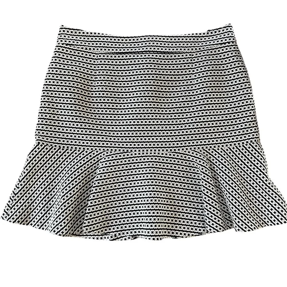 Banana Republic Black and White Fit & Flare Skirt Size 14 Office Siren Corpcore